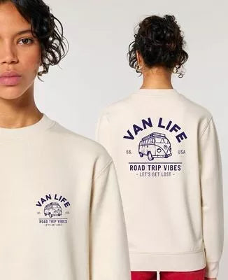 Sweatshirt femme Van life - Beige