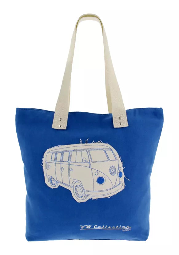 VOLKSWAGEN BUS VW T1 Combi Cabas en toile - BLEU FONCE