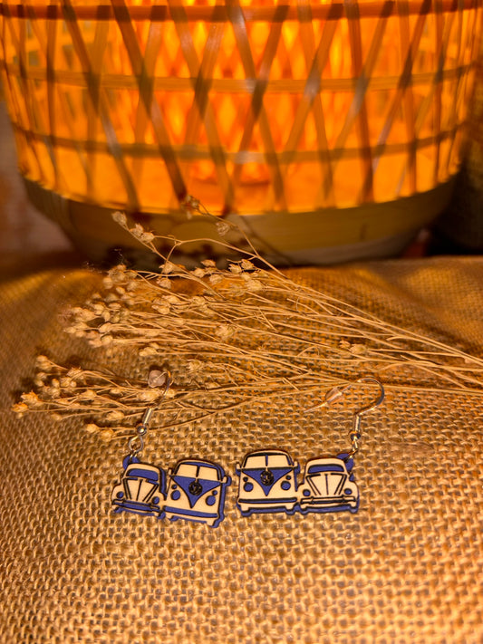 BOUCLES D'OREILLES EN BOIS - BUS et COX