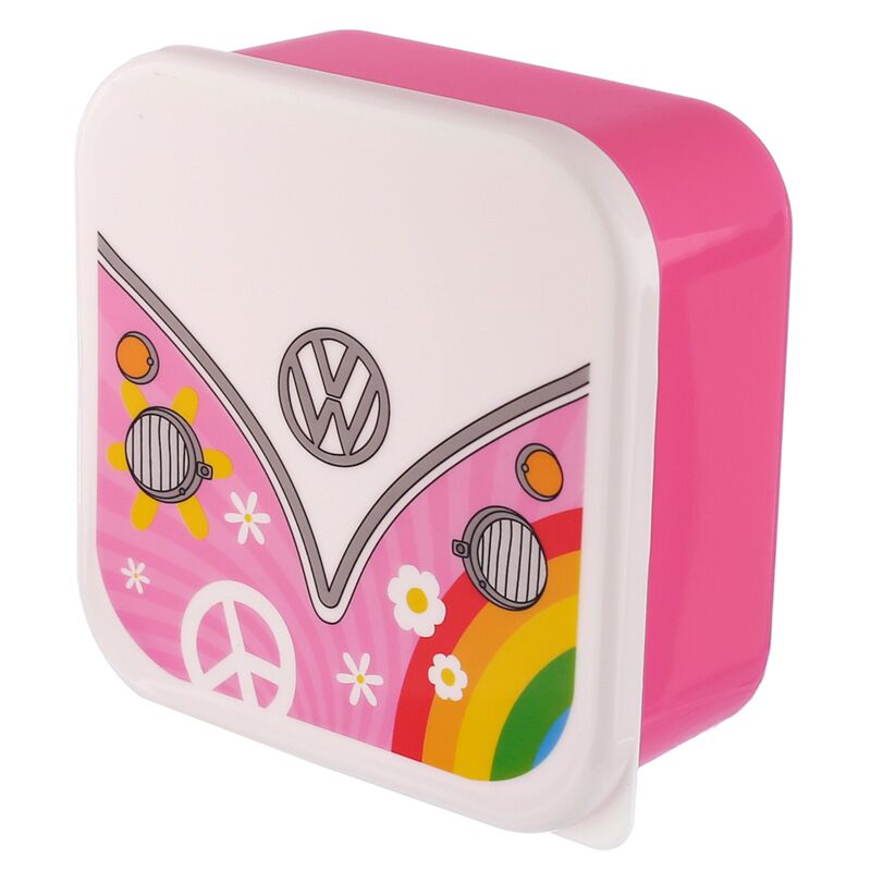 Lot de 3 Boîtes Repas Volkswagen - mauve, rose et verte
