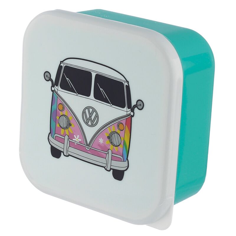 Lot de 3 Boîtes Repas Volkswagen - mauve, rose et verte