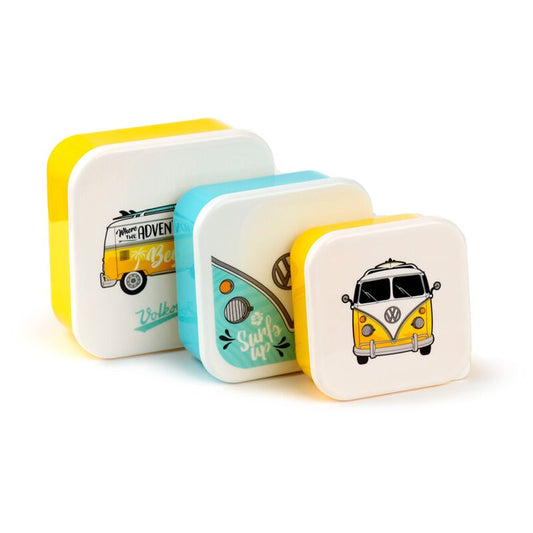 Lot de 3 Boîtes Repas Volkswagen -Jaune et bleu