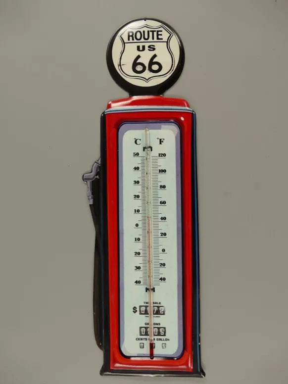 Thermomètre à plaque XL "Route 66"