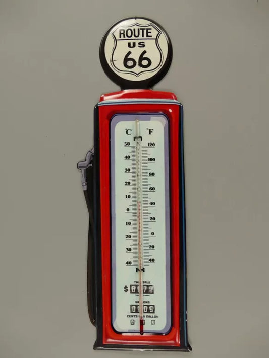 Thermomètre à plaque XL "Route 66"