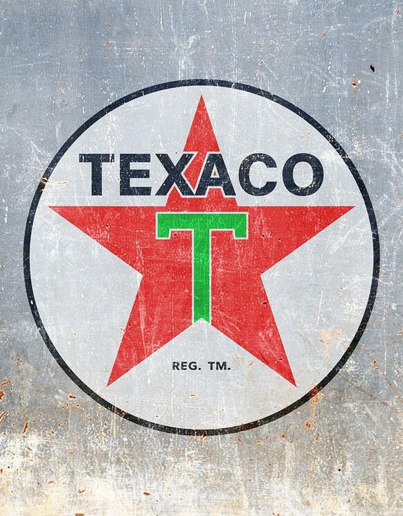 Plaque métal US TEXACO Gris Patiné
